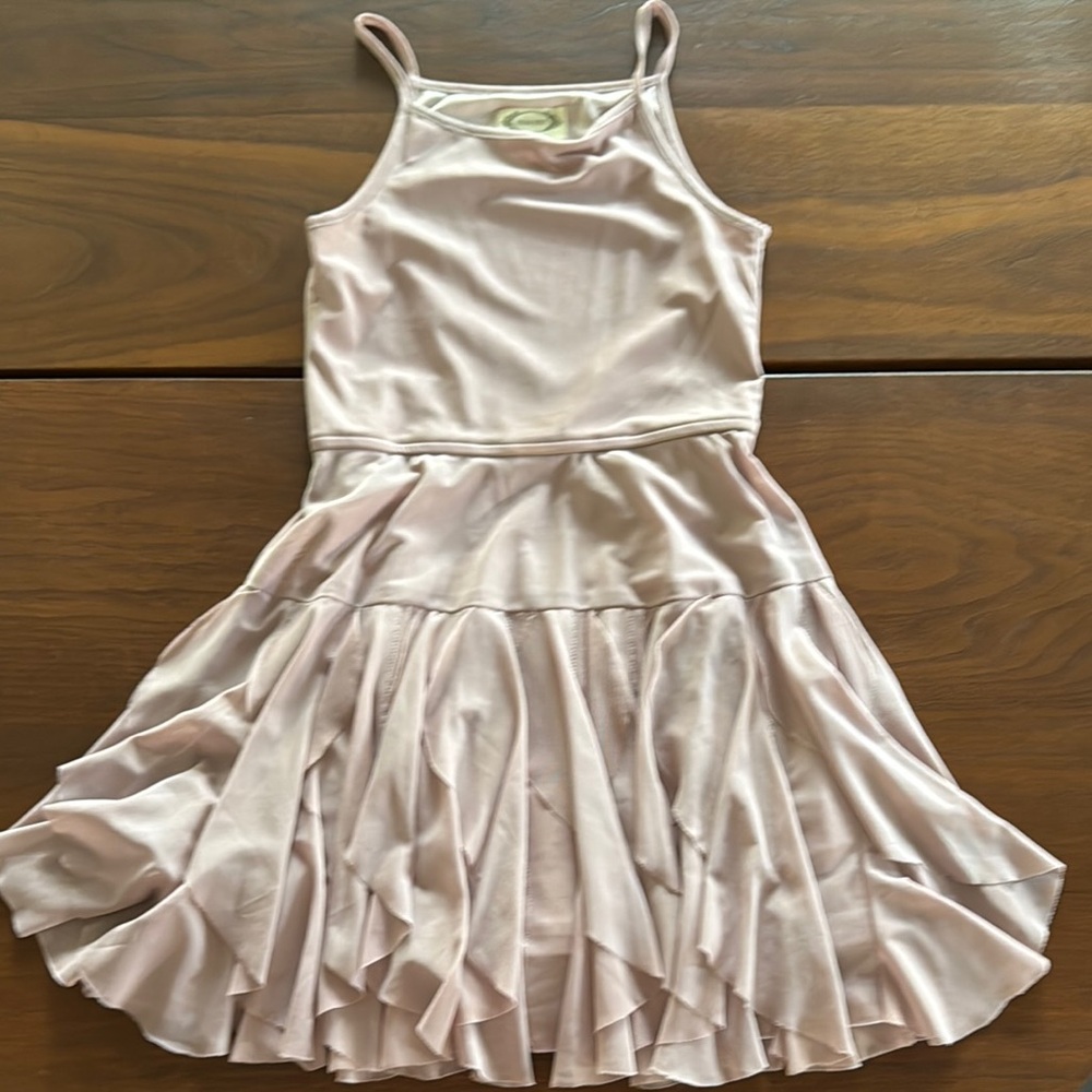 Joyfolie beautiful tiered soft mauve colored lined tank dress. Kids size 10.